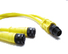 In-Line Splitters | Single Keyway M12 | #22 AWG Yellow PVC Cable