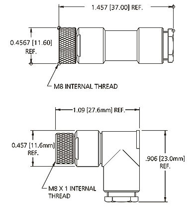 Nano m8 field attachable connectors small